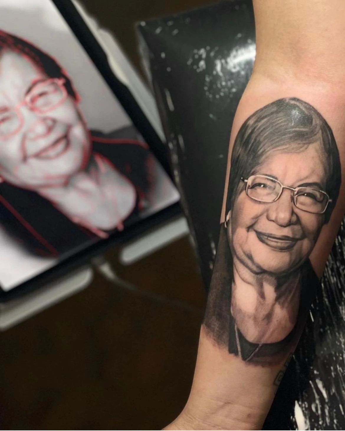 Color realism portrait tattoo by Vegas Vic